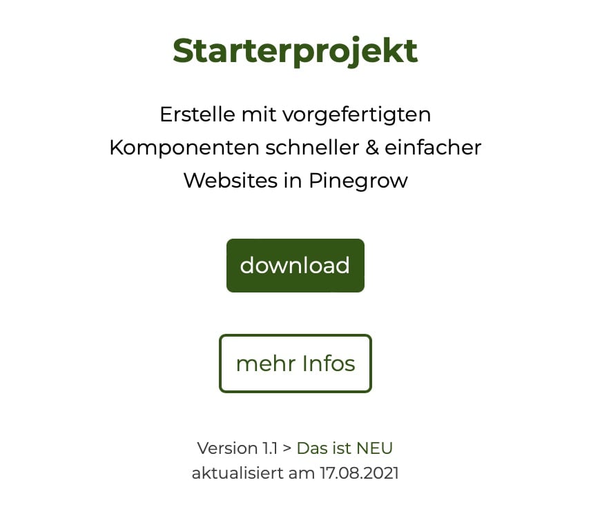 HTML Starterprojekt und Designs für Pinegrow im Pinegrow Forest Login-Bereich herunterladen